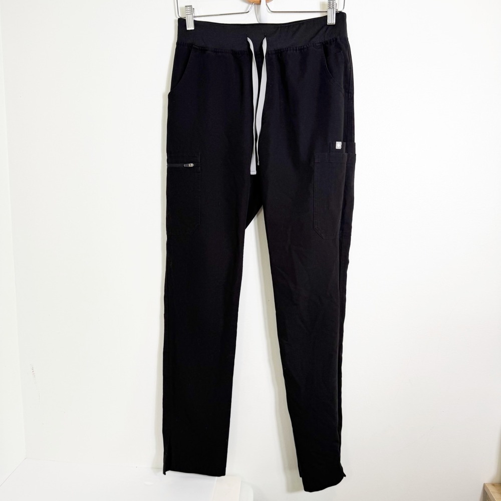 FIGS Yola High Rise Scrub Pants Women Small Tall Black W21SW2019T
